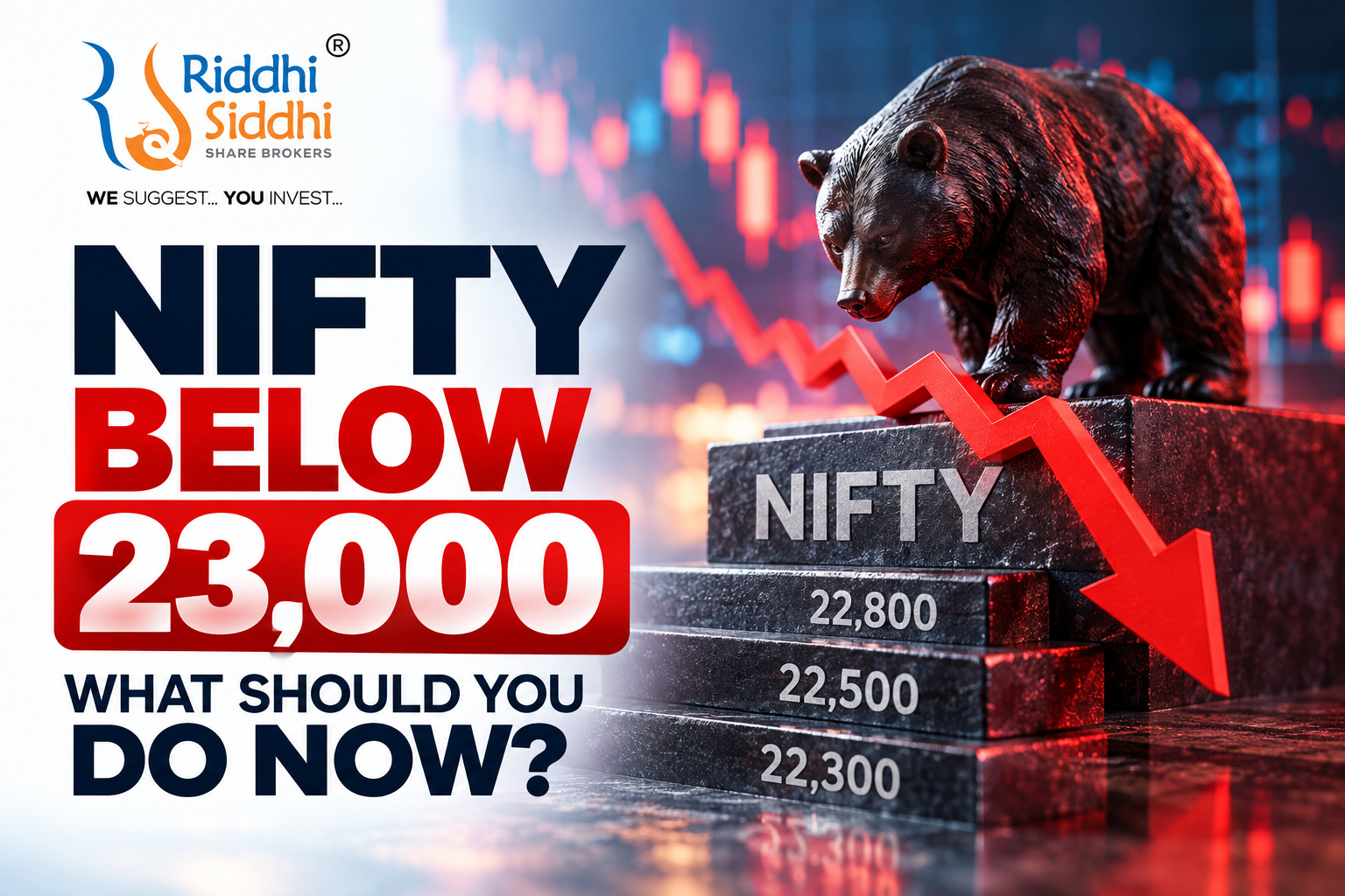Nifty below 23,000 – what should investors and traders do now? Key Nifty levels by Riddhi Siddhi Share Brokers.